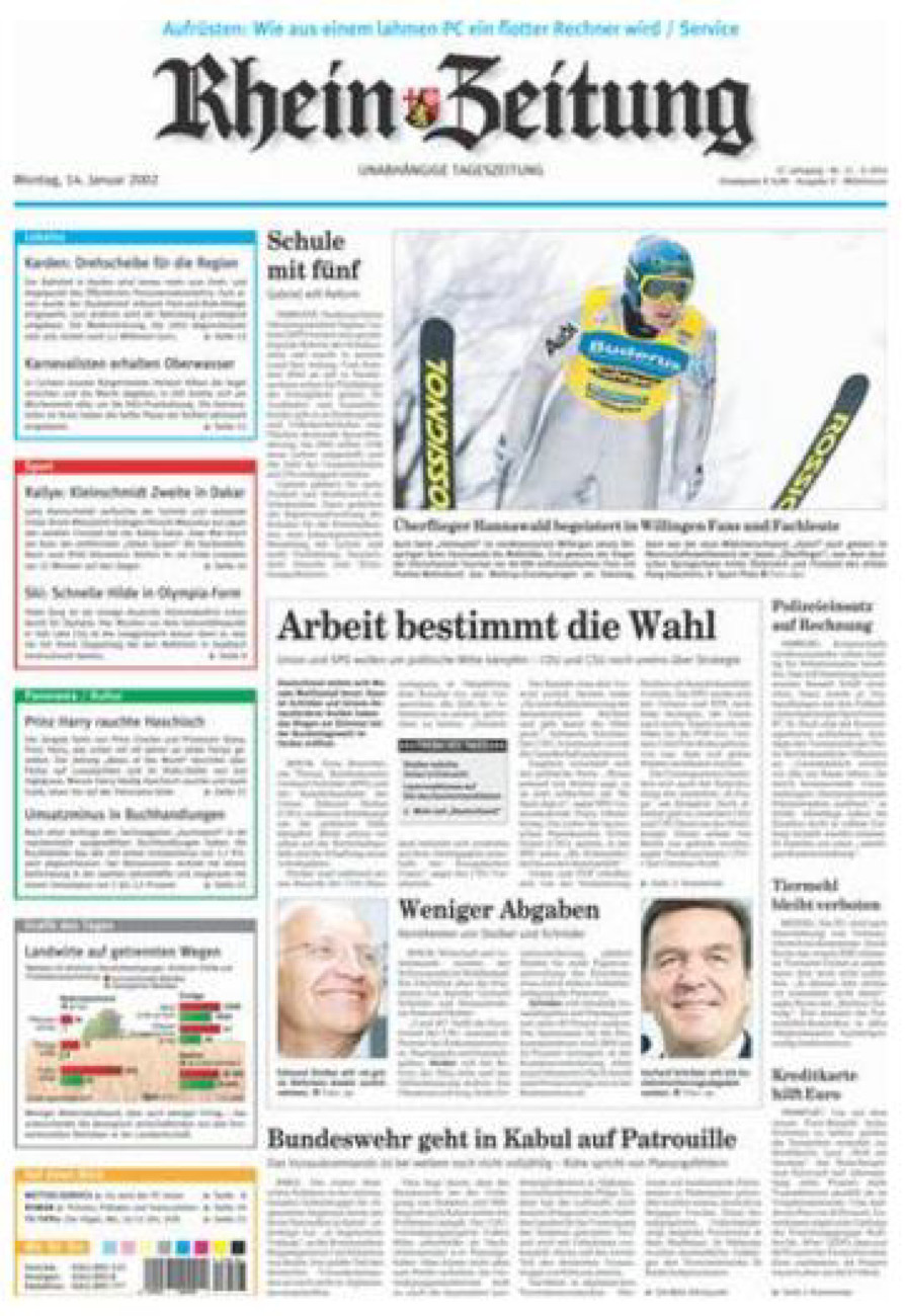 Rhein-Zeitung Kreis Cochem-Zell vom Montag, 14.01.2002
