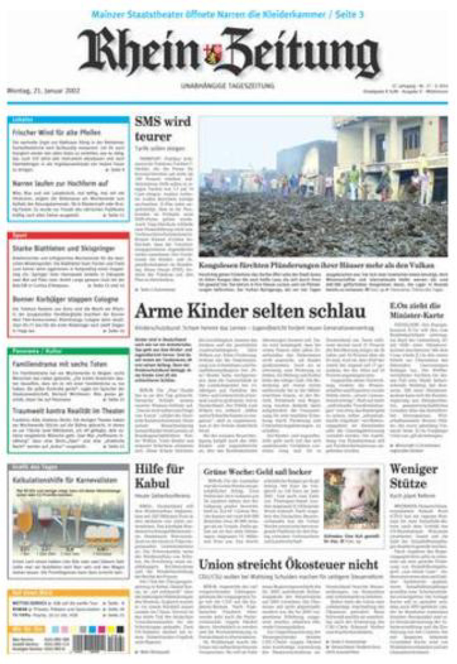 Rhein-Zeitung Kreis Cochem-Zell vom Montag, 21.01.2002