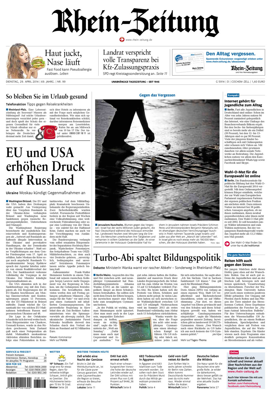 Rhein-Zeitung Kreis Cochem-Zell vom Dienstag, 29.04.2014