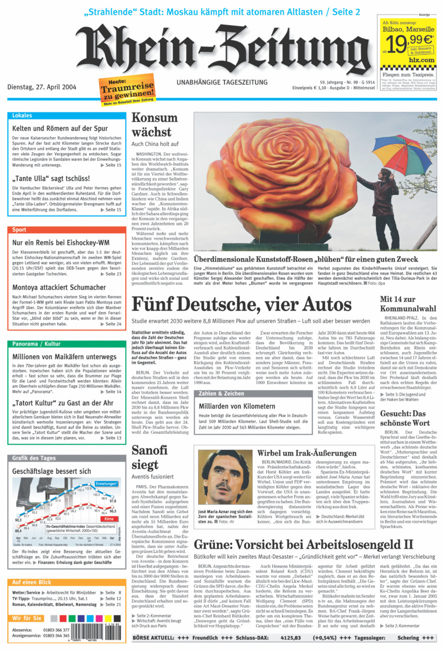 Rhein-Zeitung Kreis Cochem-Zell vom Dienstag, 27.04.2004