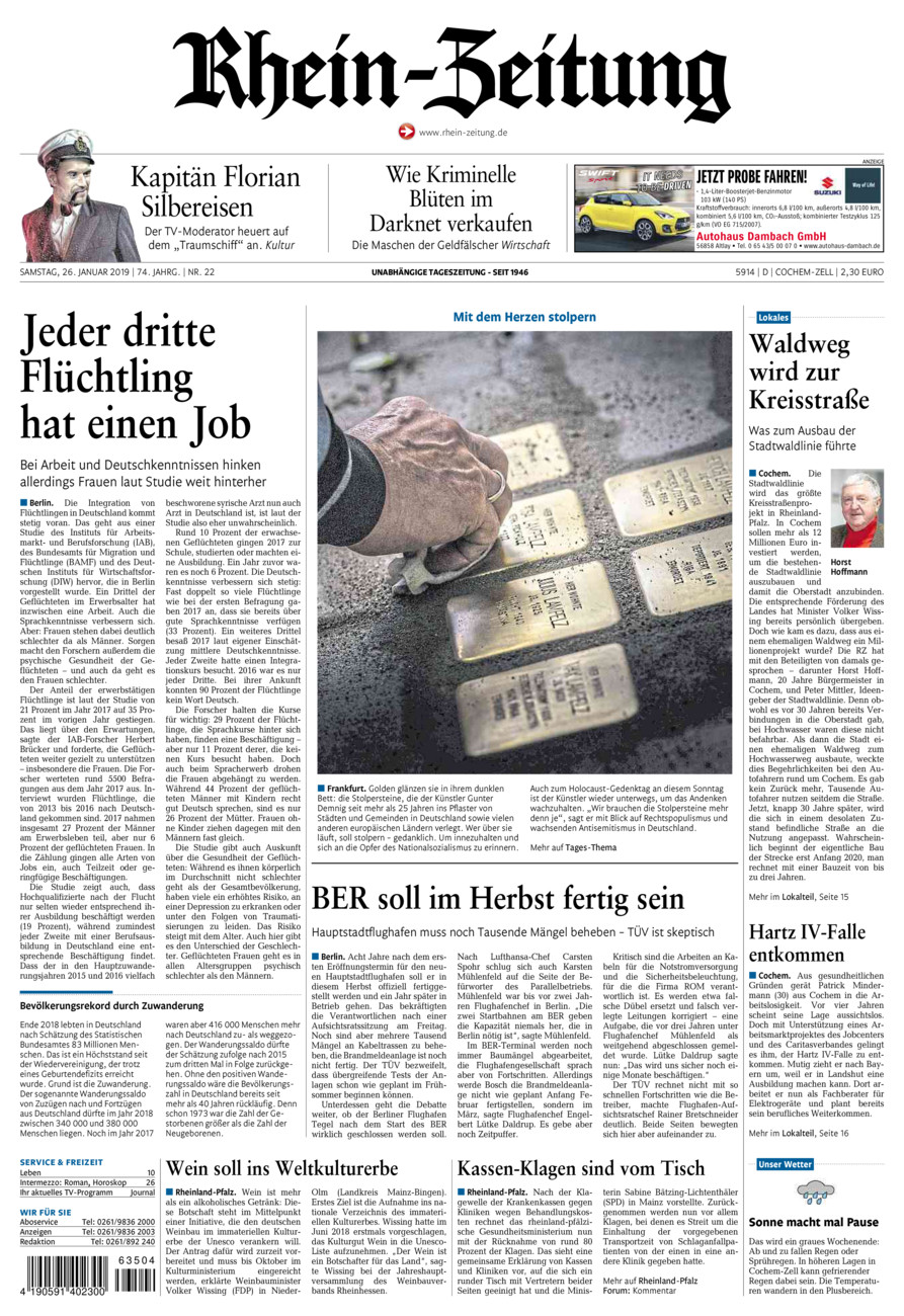 Rhein-Zeitung Kreis Cochem-Zell vom Samstag, 26.01.2019