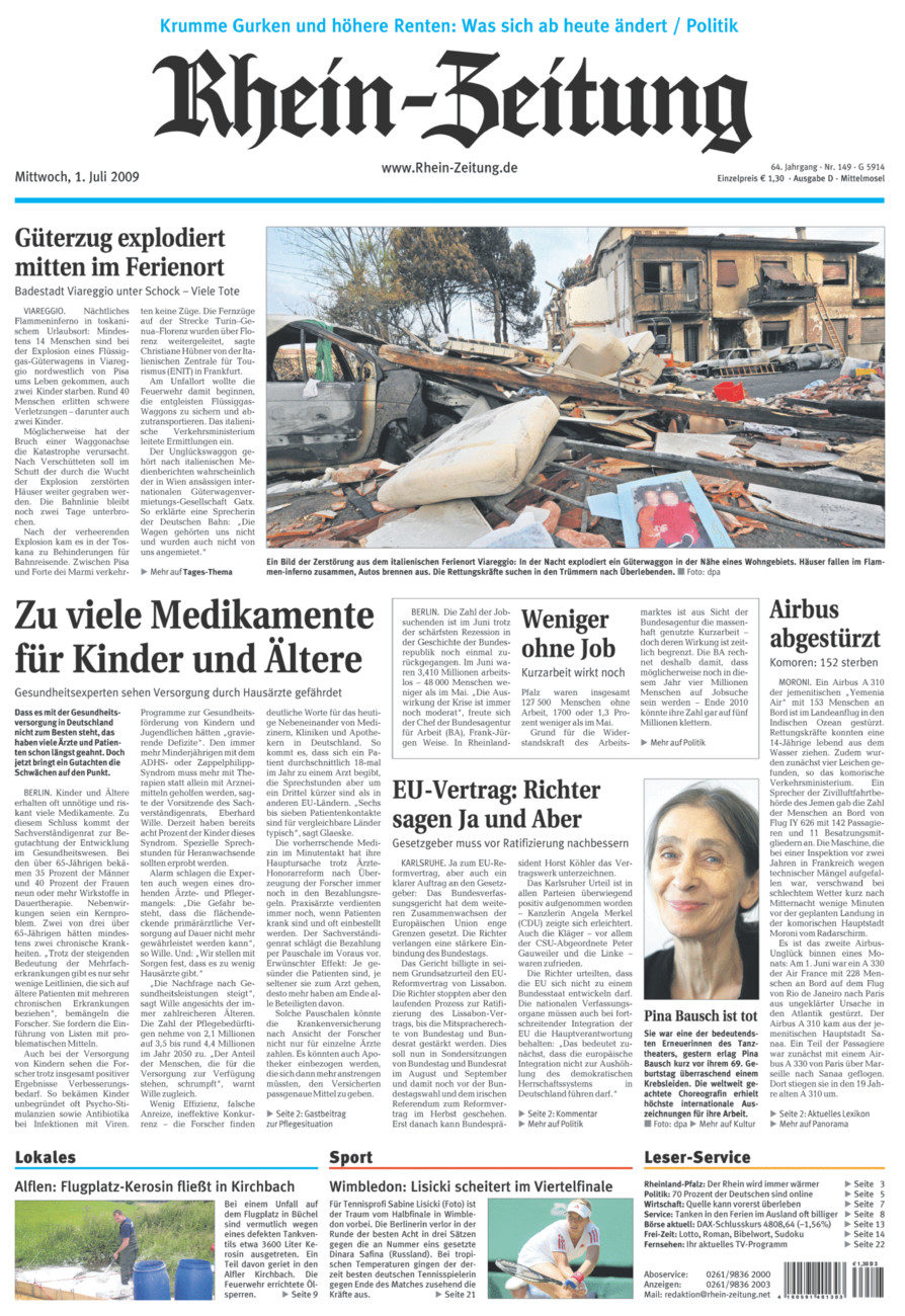 Rhein-Zeitung Kreis Cochem-Zell vom Mittwoch, 01.07.2009