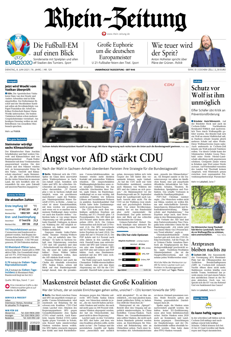 Rhein-Zeitung Kreis Cochem-Zell vom Dienstag, 08.06.2021