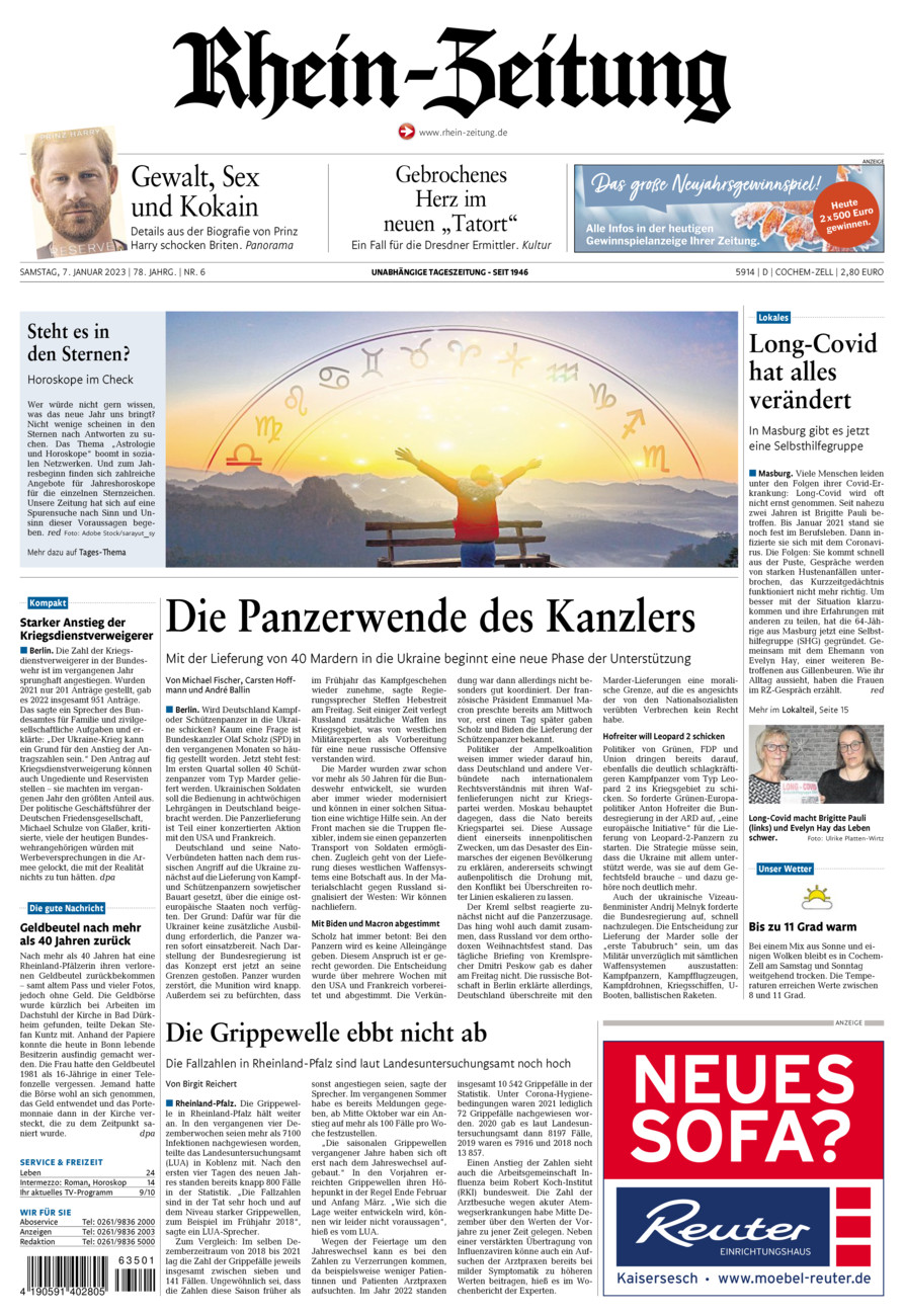 Rhein-Zeitung Kreis Cochem-Zell vom Samstag, 07.01.2023