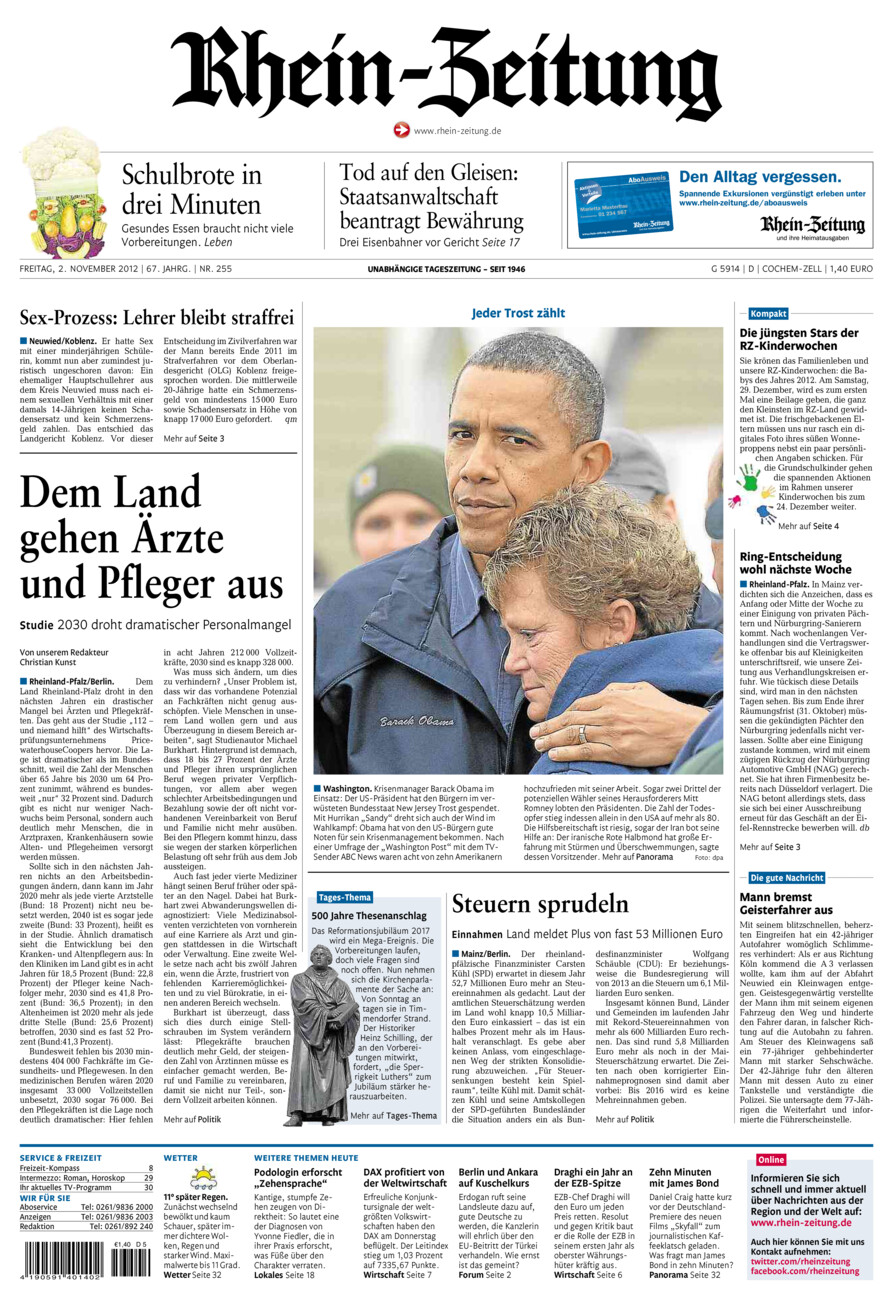 Rhein-Zeitung Kreis Cochem-Zell vom Freitag, 02.11.2012