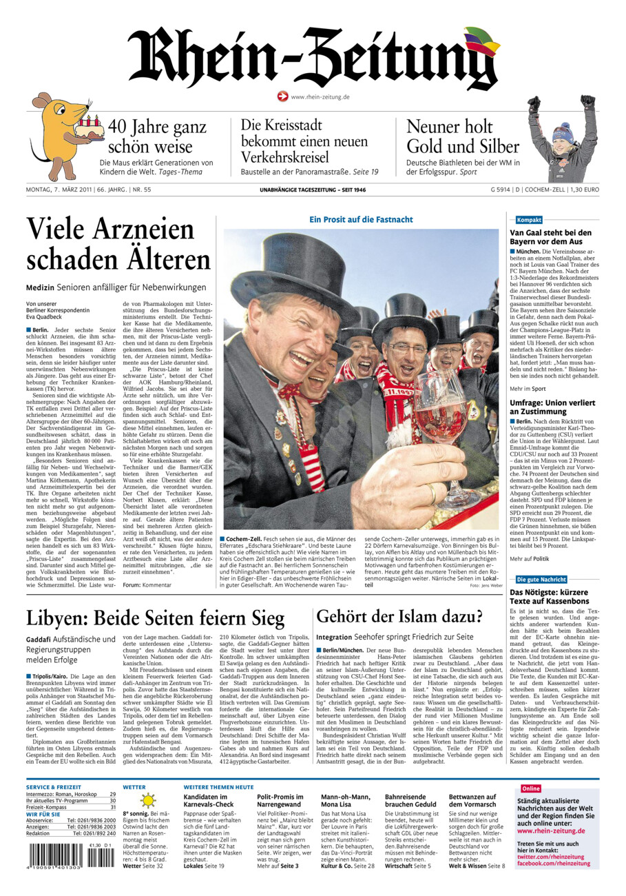 Rhein-Zeitung Kreis Cochem-Zell vom Montag, 07.03.2011