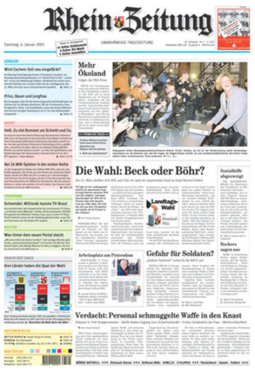 Rhein-Zeitung Kreis Cochem-Zell vom Samstag, 06.01.2001