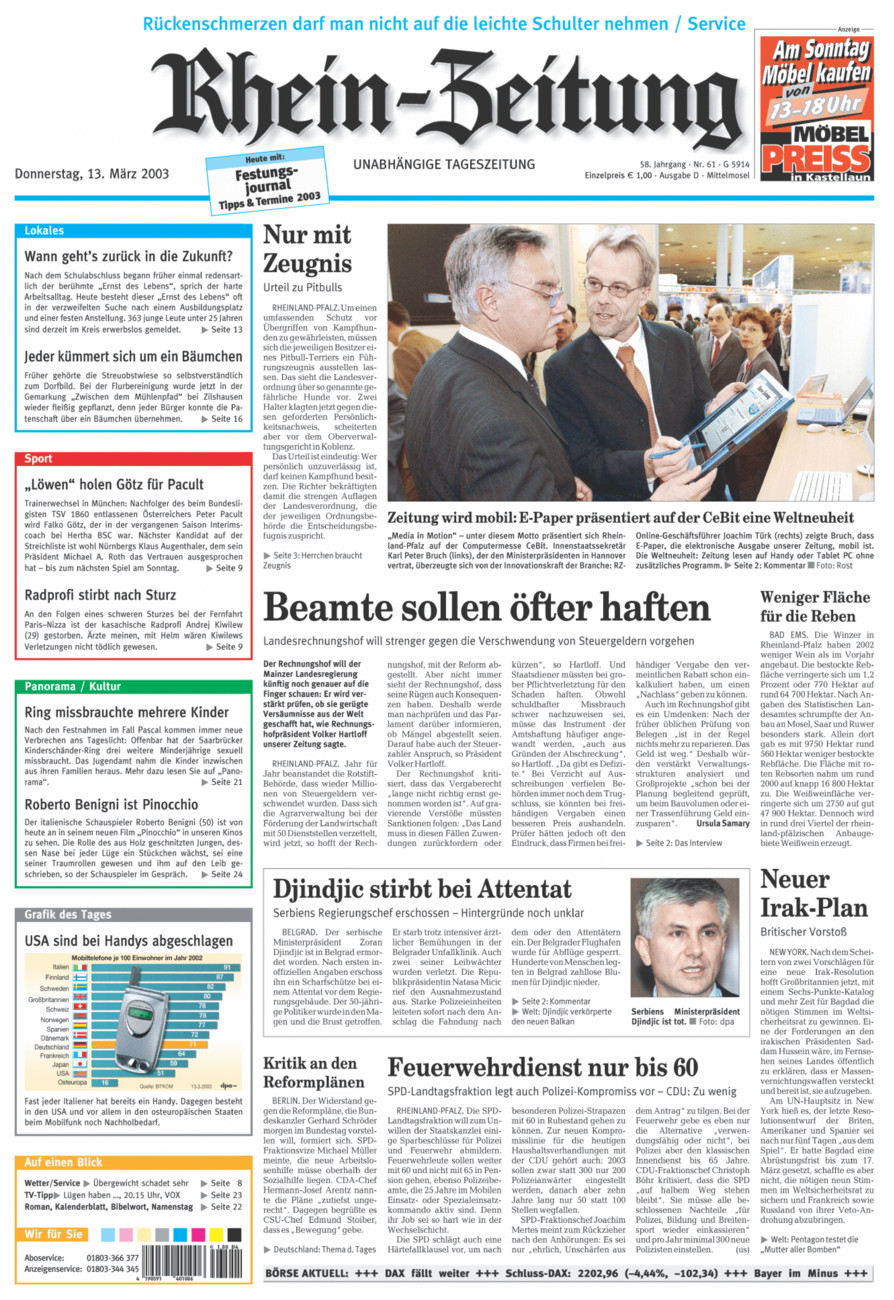 Rhein-Zeitung Kreis Cochem-Zell vom Donnerstag, 13.03.2003