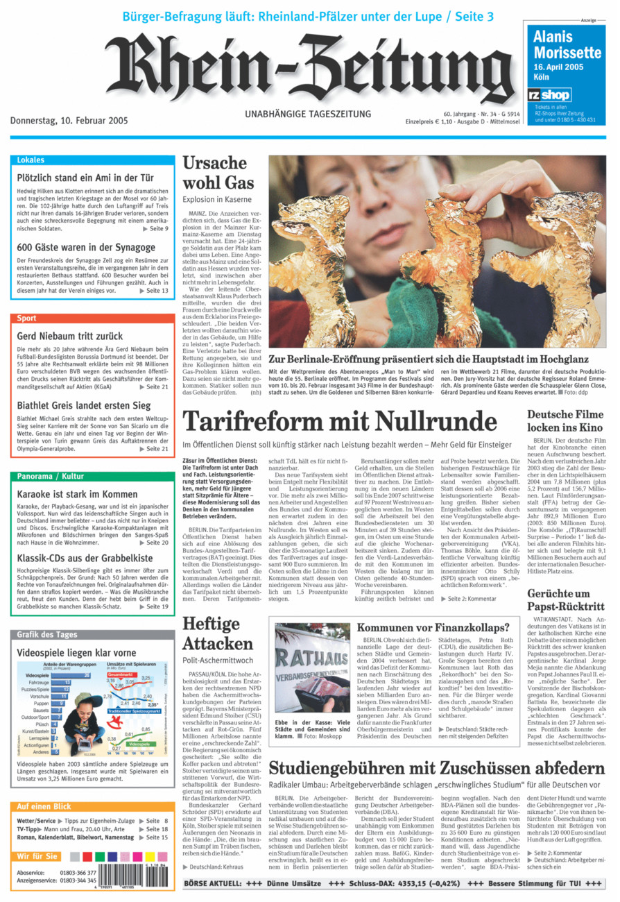 Rhein-Zeitung Kreis Cochem-Zell vom Donnerstag, 10.02.2005