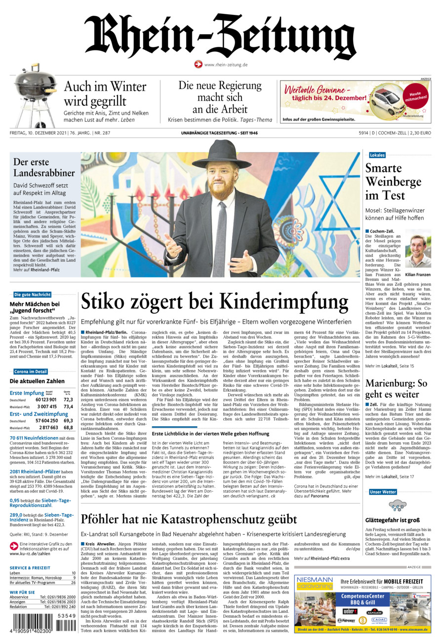 Rhein-Zeitung Kreis Cochem-Zell vom Freitag, 10.12.2021