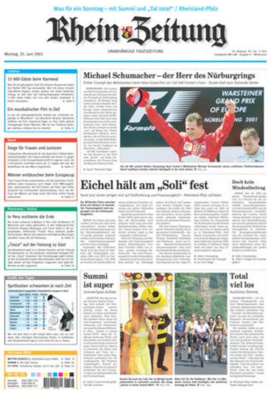 Rhein-Zeitung Kreis Cochem-Zell vom Montag, 25.06.2001