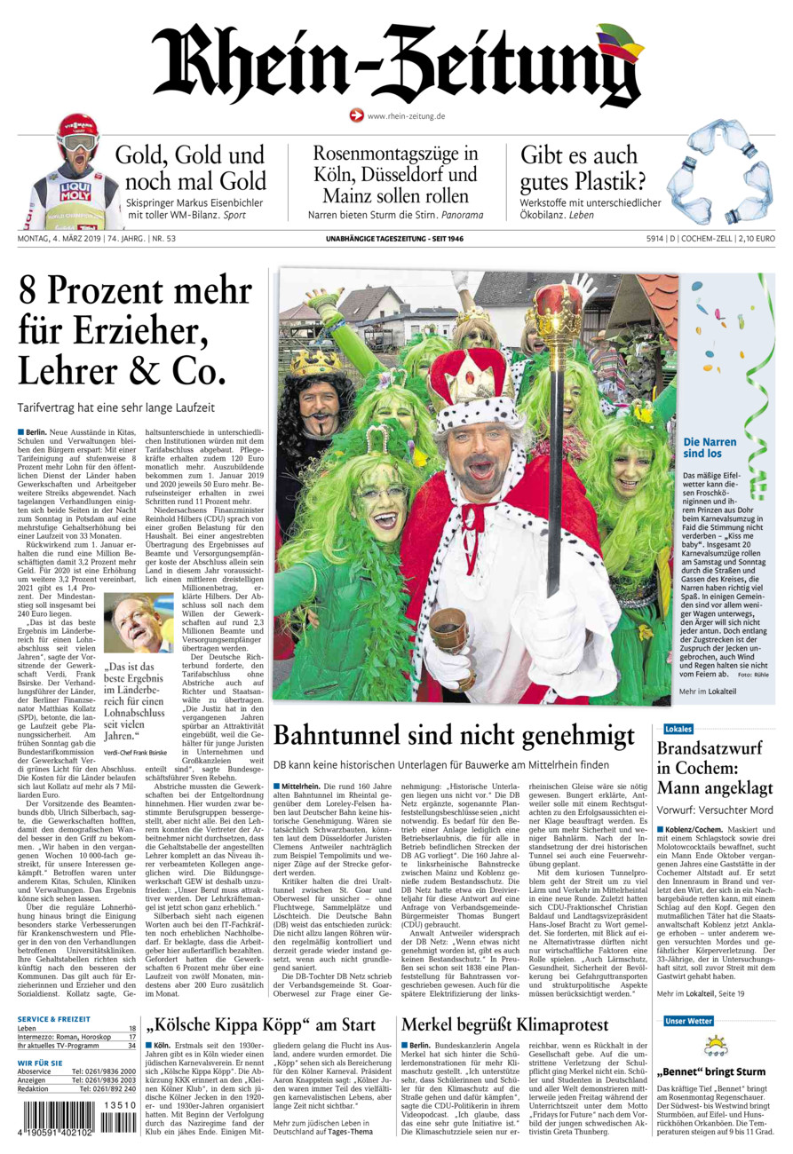 Rhein-Zeitung Kreis Cochem-Zell vom Montag, 04.03.2019