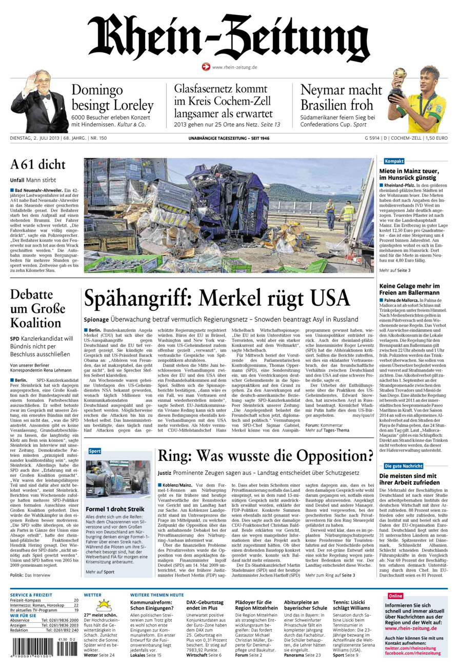 Rhein-Zeitung Kreis Cochem-Zell vom Dienstag, 02.07.2013
