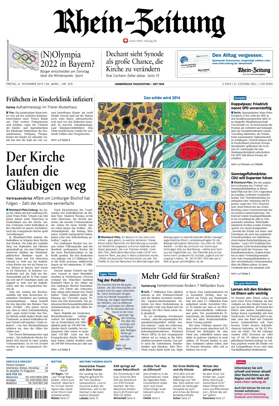 Rhein-Zeitung Kreis Cochem-Zell vom Freitag, 08.11.2013