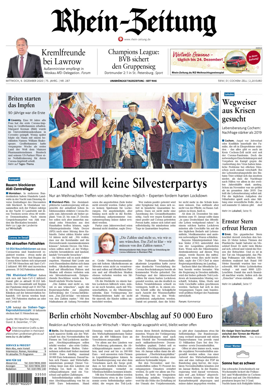 Rhein-Zeitung Kreis Cochem-Zell vom Mittwoch, 09.12.2020