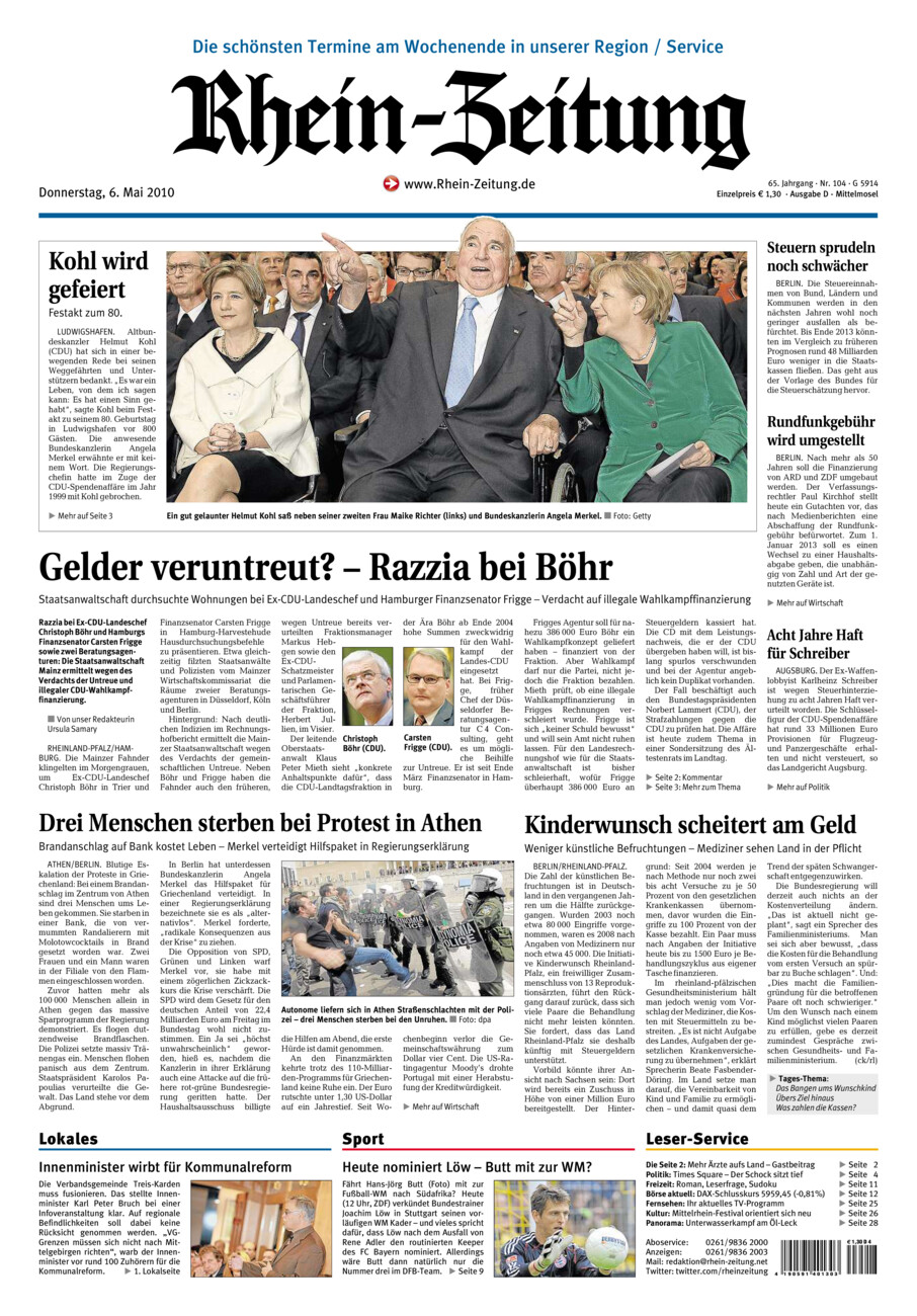 Rhein-Zeitung Kreis Cochem-Zell vom Donnerstag, 06.05.2010