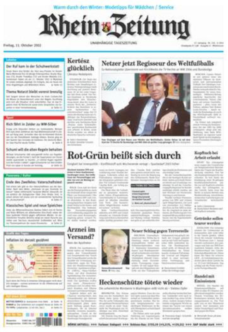 Rhein-Zeitung Kreis Cochem-Zell vom Freitag, 11.10.2002
