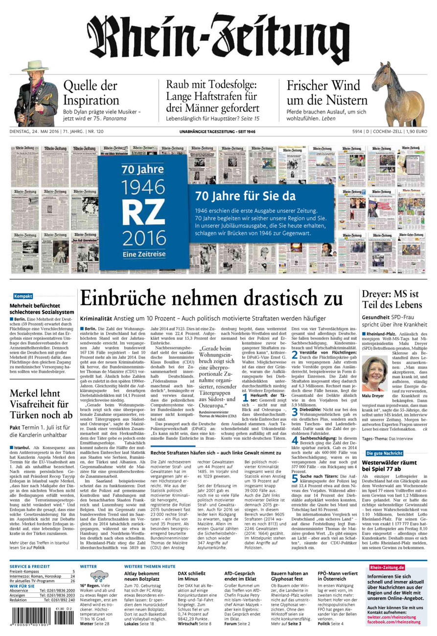 Rhein-Zeitung Kreis Cochem-Zell vom Dienstag, 24.05.2016