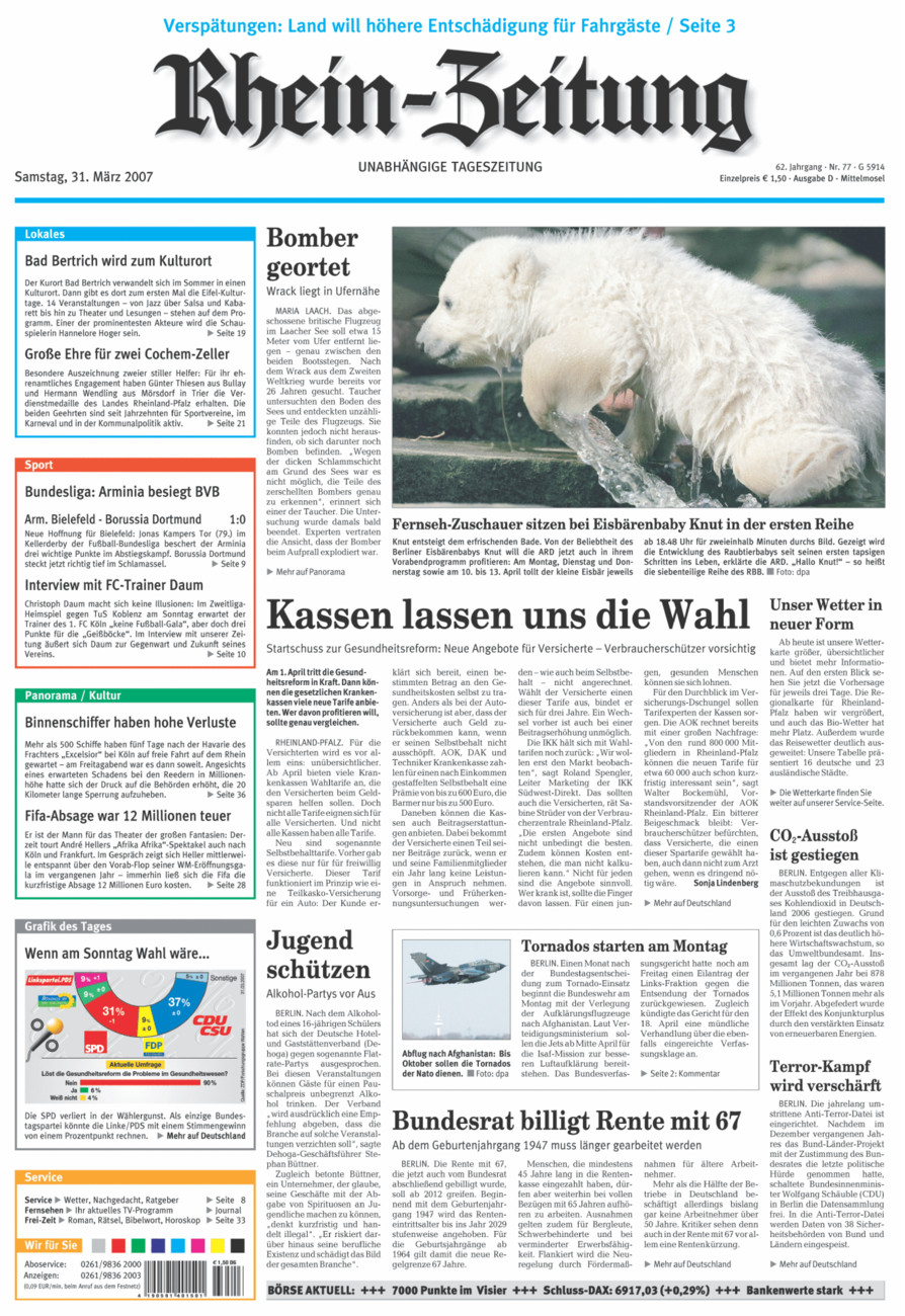 Rhein-Zeitung Kreis Cochem-Zell vom Samstag, 31.03.2007