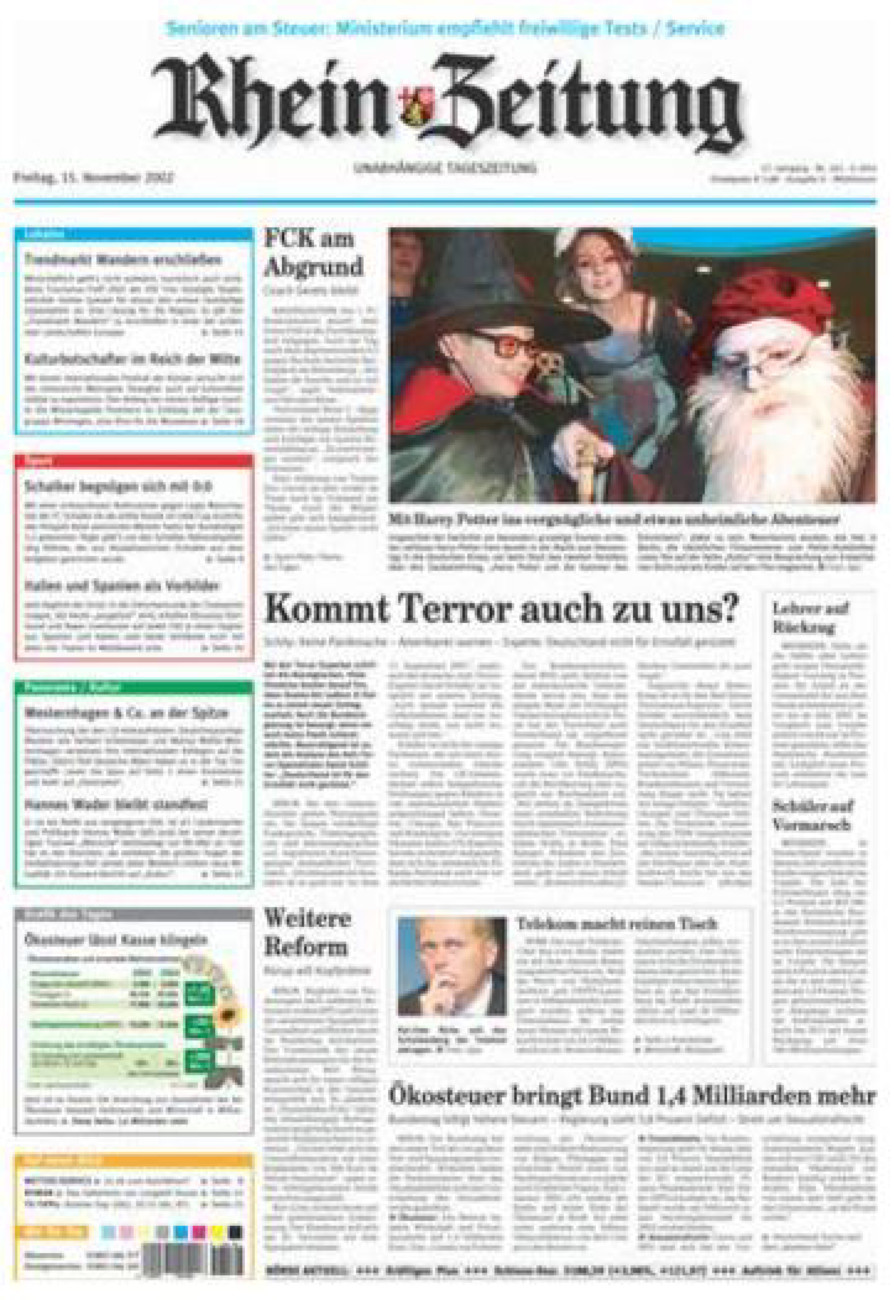 Rhein-Zeitung Kreis Cochem-Zell vom Freitag, 15.11.2002