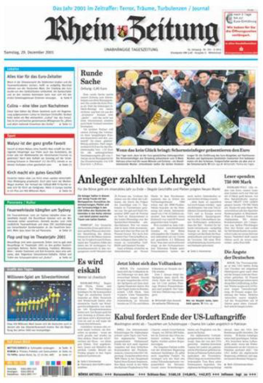 Rhein-Zeitung Kreis Cochem-Zell vom Samstag, 29.12.2001