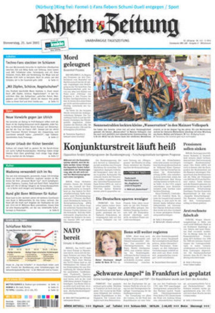 Rhein-Zeitung Kreis Cochem-Zell vom Donnerstag, 21.06.2001