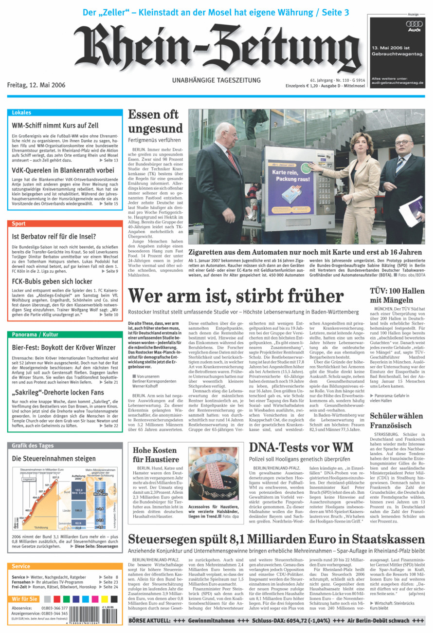Rhein-Zeitung Kreis Cochem-Zell vom Freitag, 12.05.2006