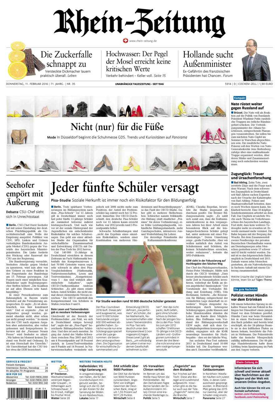 Rhein-Zeitung Kreis Cochem-Zell vom Donnerstag, 11.02.2016