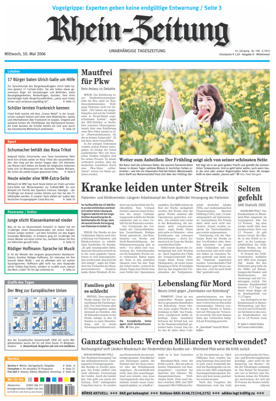 Rhein-Zeitung Kreis Cochem-Zell vom Mittwoch, 10.05.2006