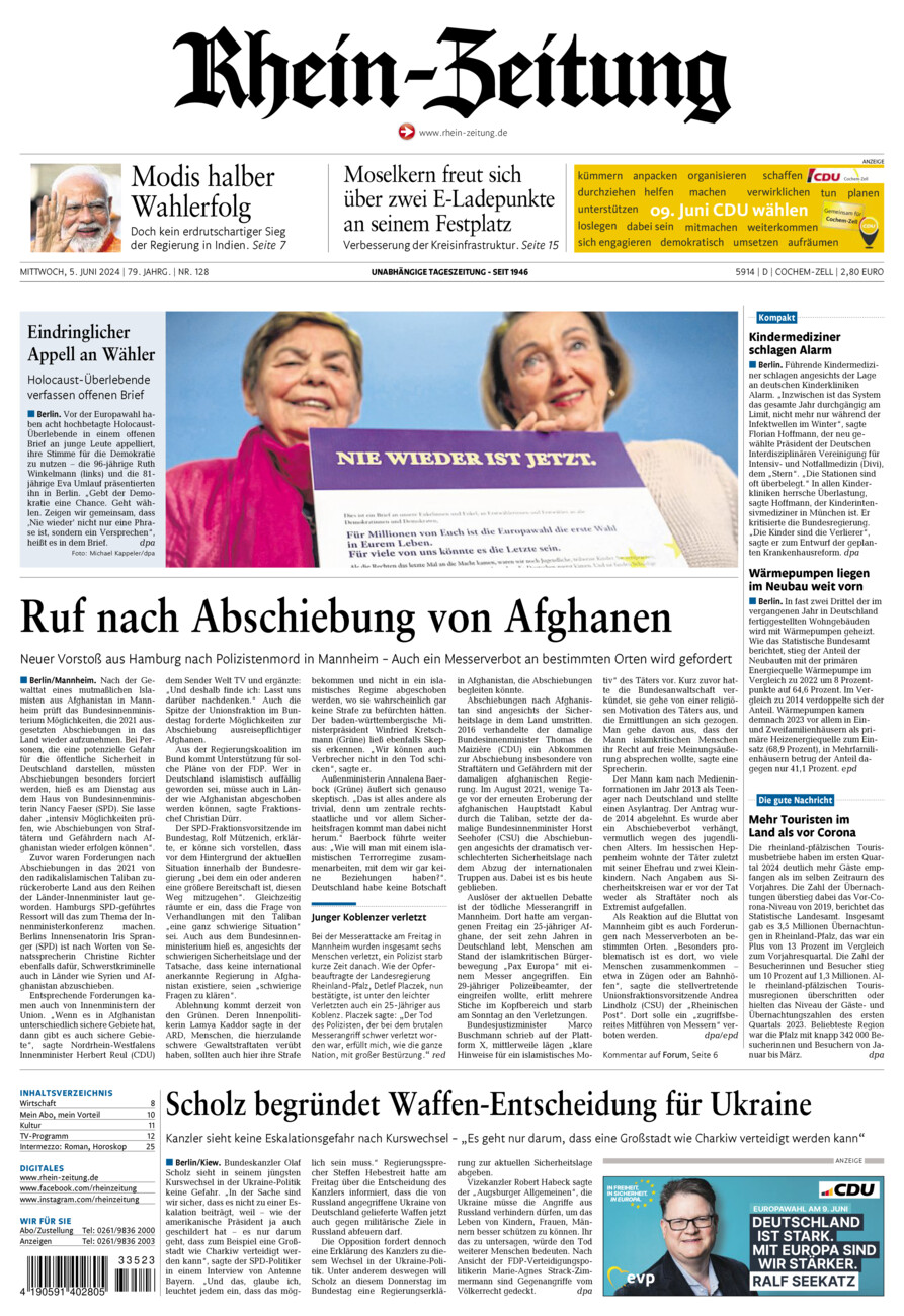 Rhein-Zeitung Kreis Cochem-Zell vom Mittwoch, 05.06.2024