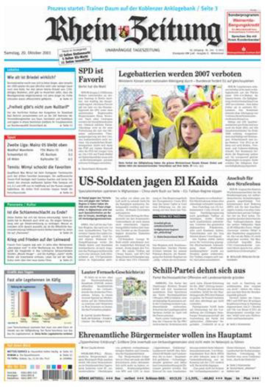 Rhein-Zeitung Kreis Cochem-Zell vom Samstag, 20.10.2001