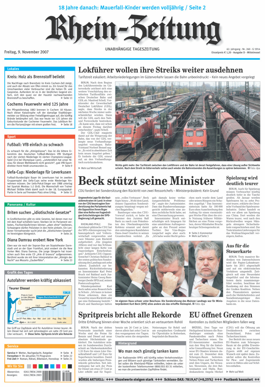 Rhein-Zeitung Kreis Cochem-Zell vom Freitag, 09.11.2007
