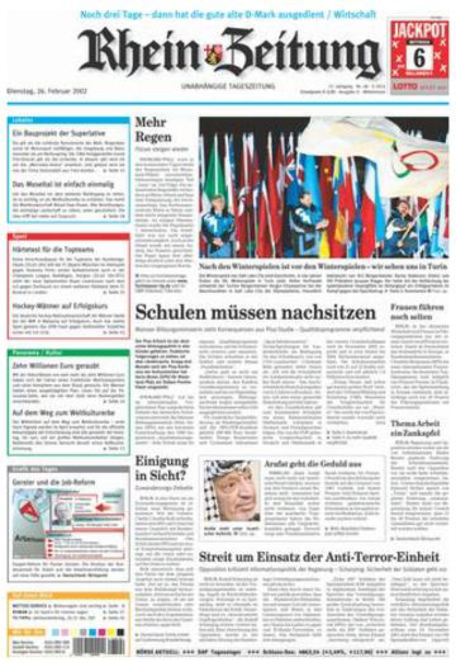 Rhein-Zeitung Kreis Cochem-Zell vom Dienstag, 26.02.2002
