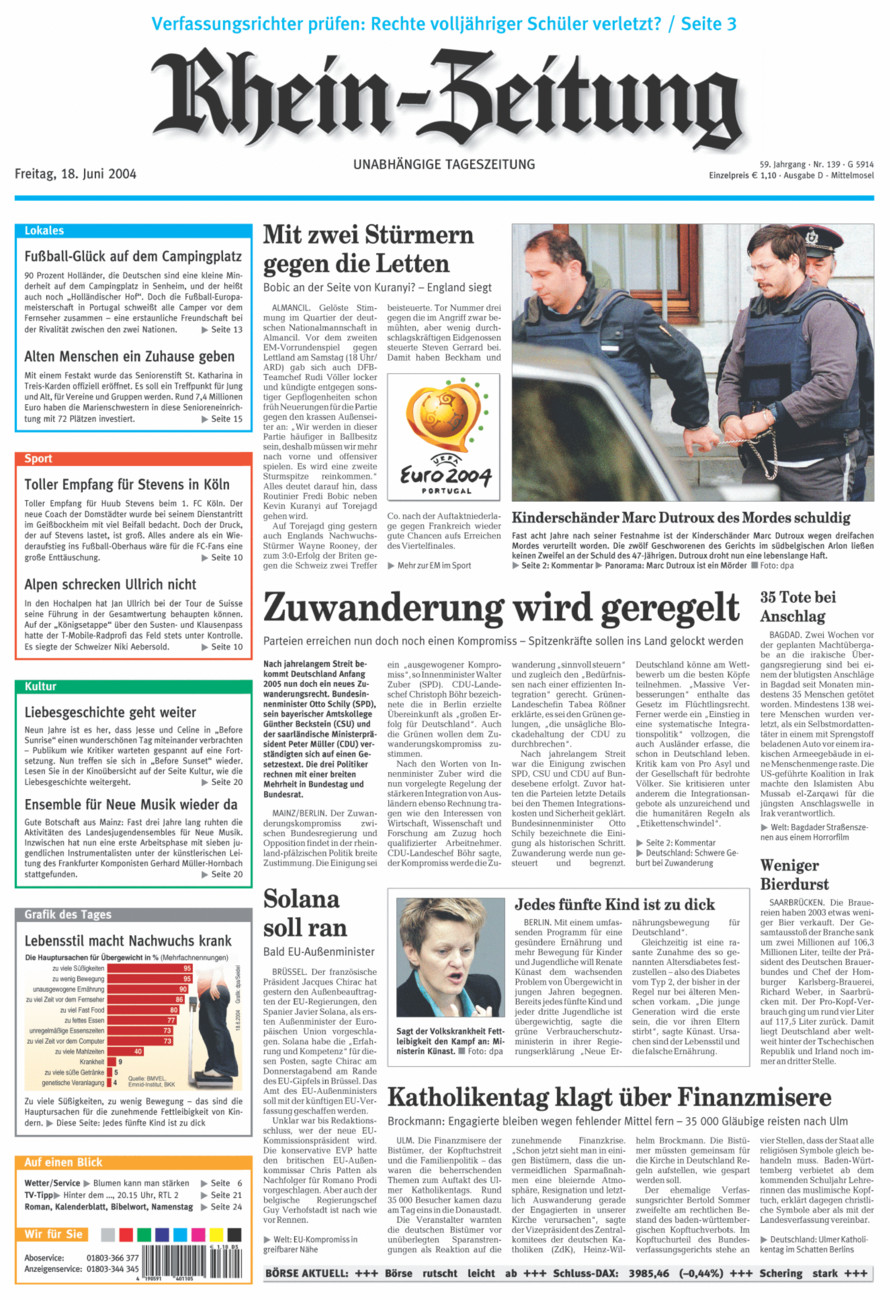 Rhein-Zeitung Kreis Cochem-Zell vom Freitag, 18.06.2004