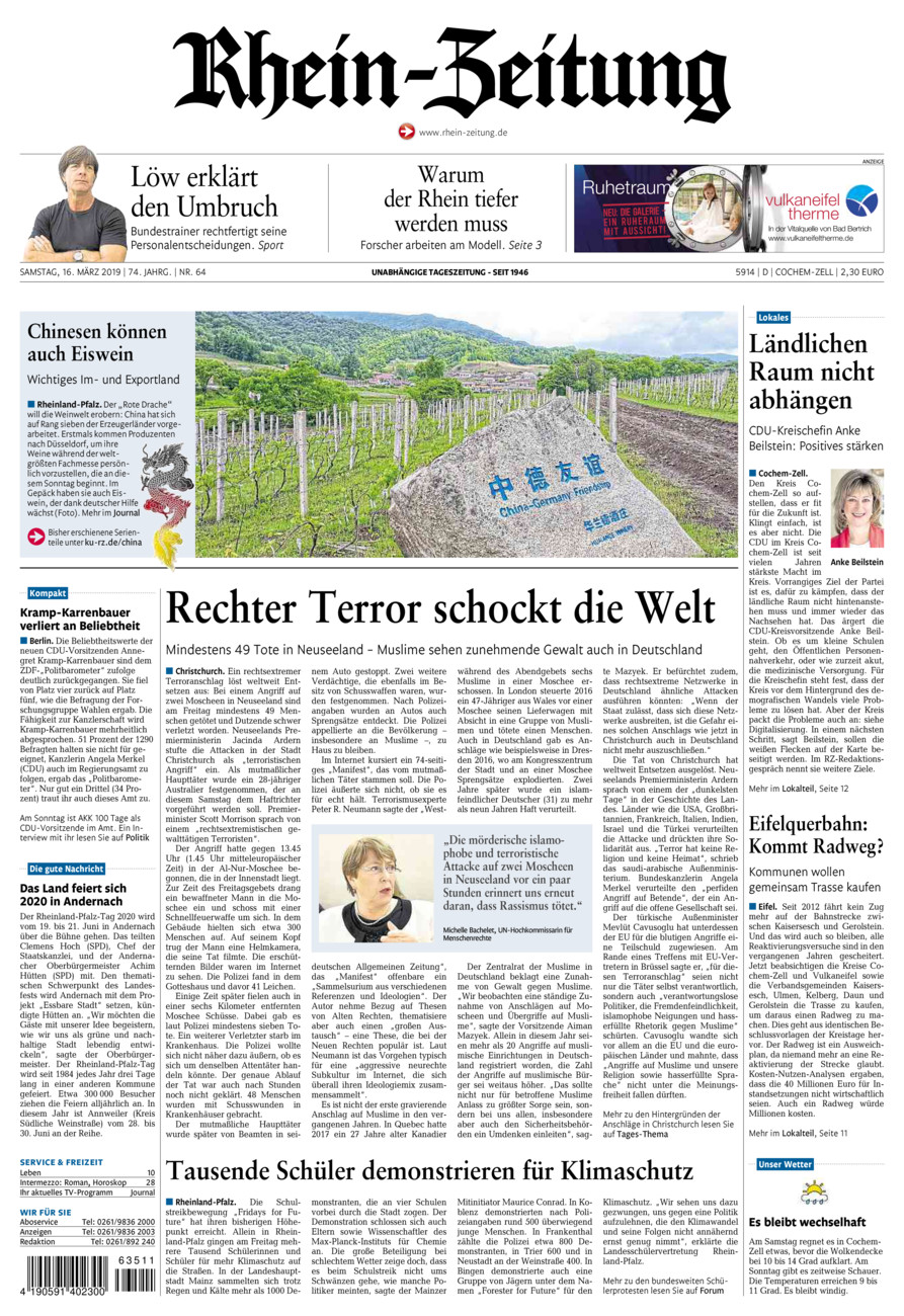 Rhein-Zeitung Kreis Cochem-Zell vom Samstag, 16.03.2019