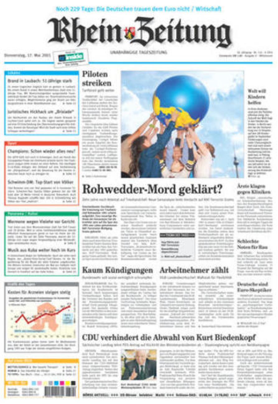 Rhein-Zeitung Kreis Cochem-Zell vom Donnerstag, 17.05.2001