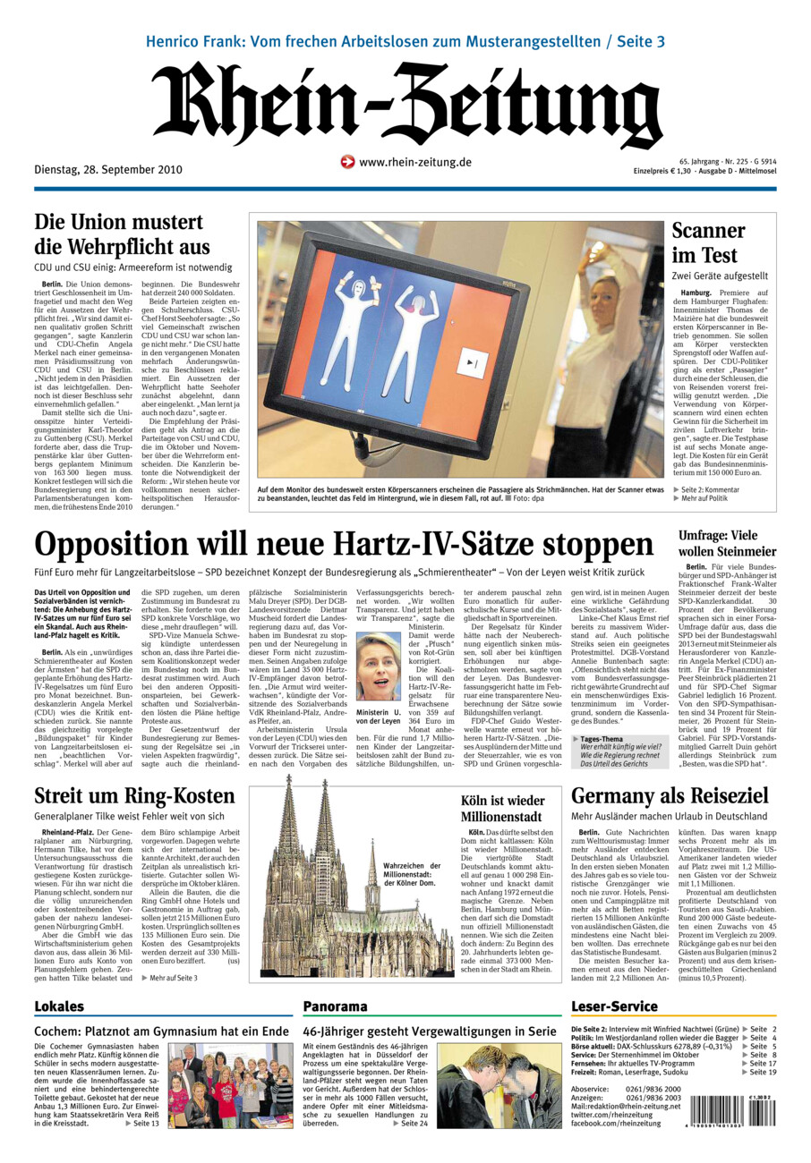 Rhein-Zeitung Kreis Cochem-Zell vom Dienstag, 28.09.2010
