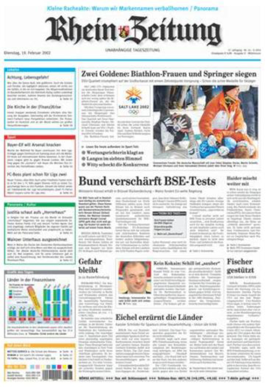 Rhein-Zeitung Kreis Cochem-Zell vom Dienstag, 19.02.2002