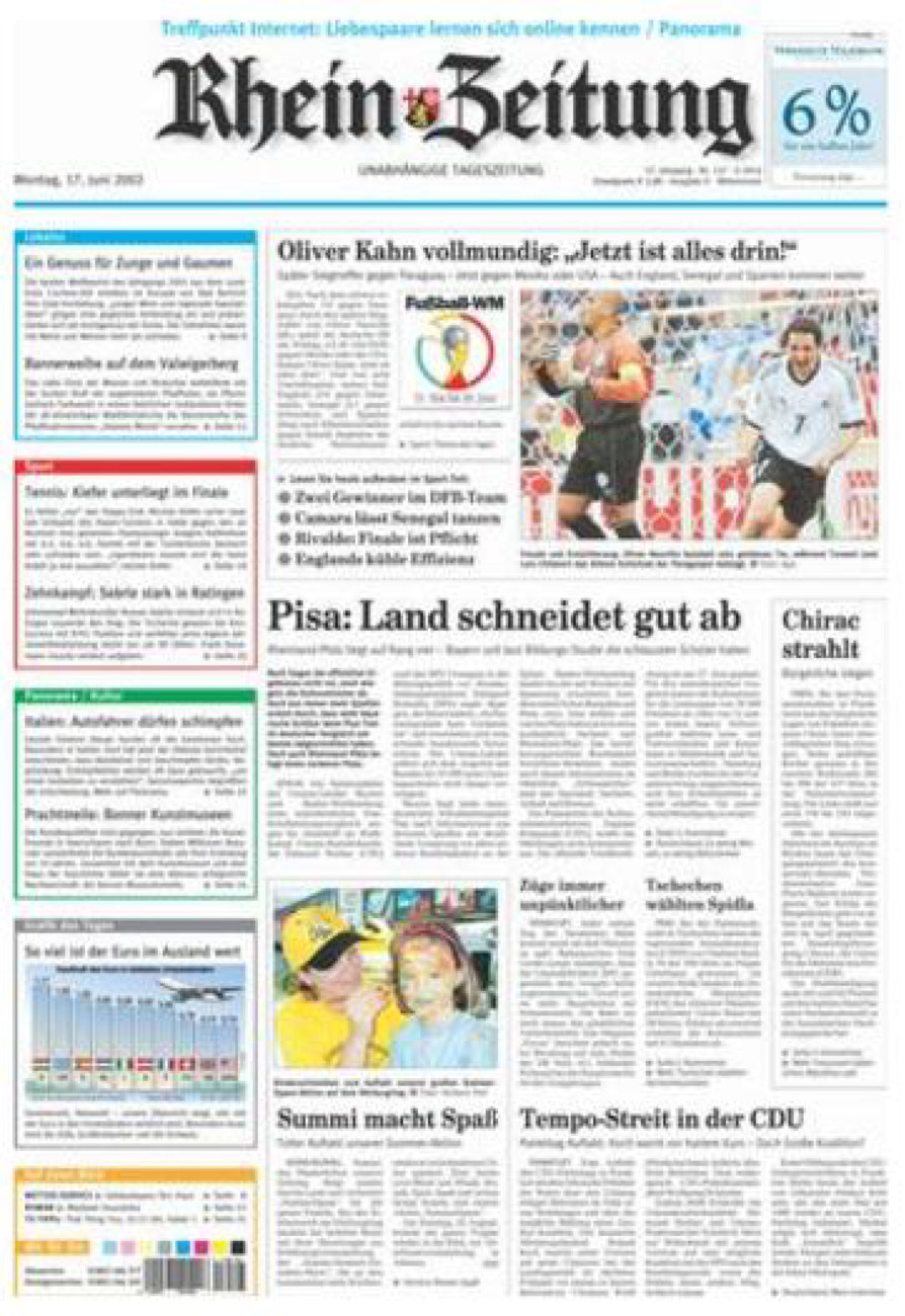 Rhein-Zeitung Kreis Cochem-Zell vom Montag, 17.06.2002
