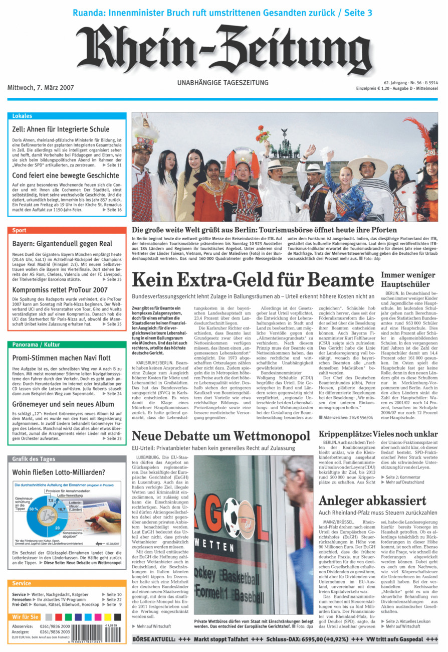 Rhein-Zeitung Kreis Cochem-Zell vom Mittwoch, 07.03.2007