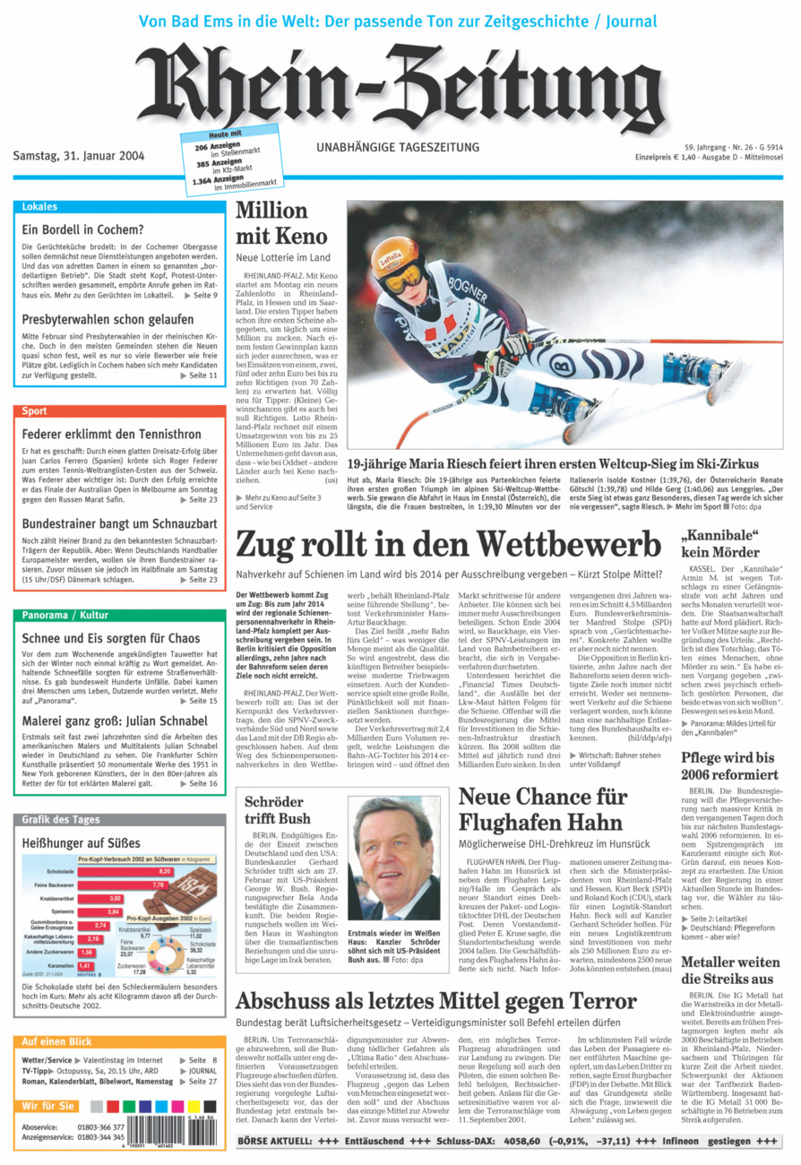 Rhein-Zeitung Kreis Cochem-Zell vom Samstag, 31.01.2004