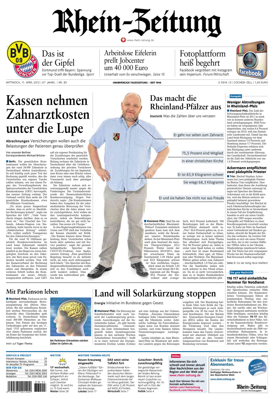 Rhein-Zeitung Kreis Cochem-Zell vom Mittwoch, 11.04.2012