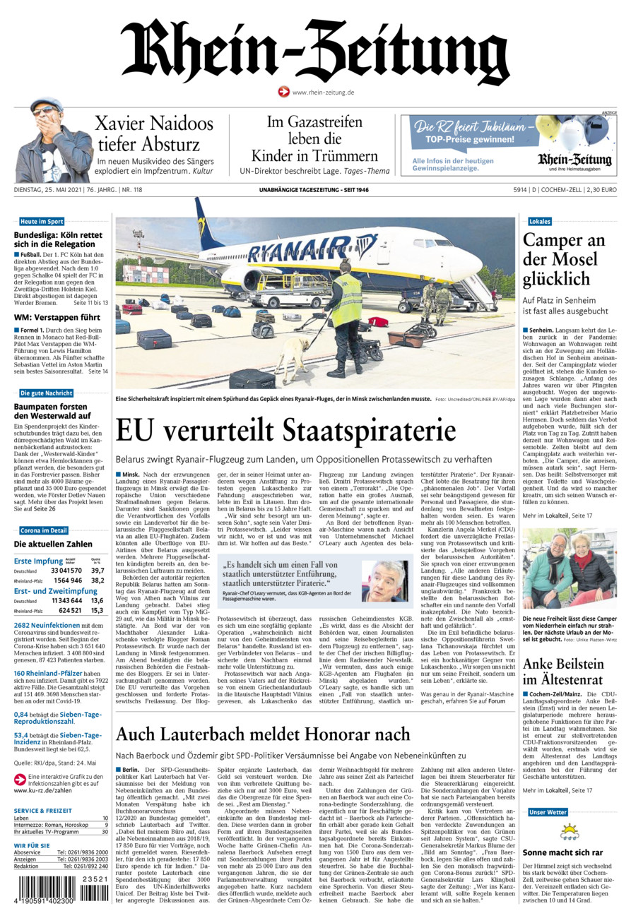 Rhein-Zeitung Kreis Cochem-Zell vom Dienstag, 25.05.2021