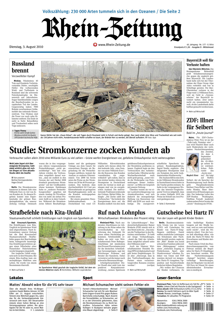 Rhein-Zeitung Kreis Cochem-Zell vom Dienstag, 03.08.2010