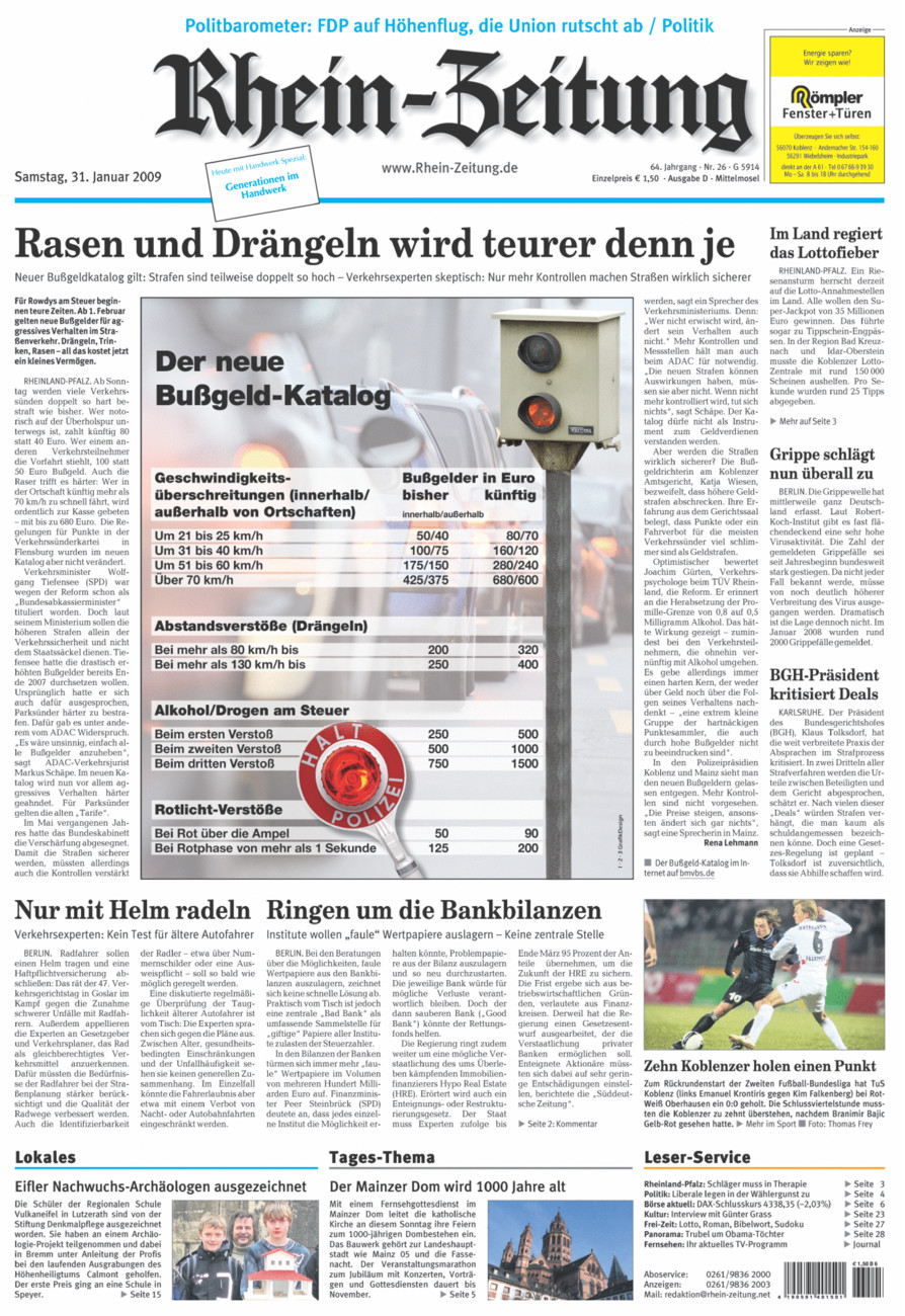 Rhein-Zeitung Kreis Cochem-Zell vom Samstag, 31.01.2009