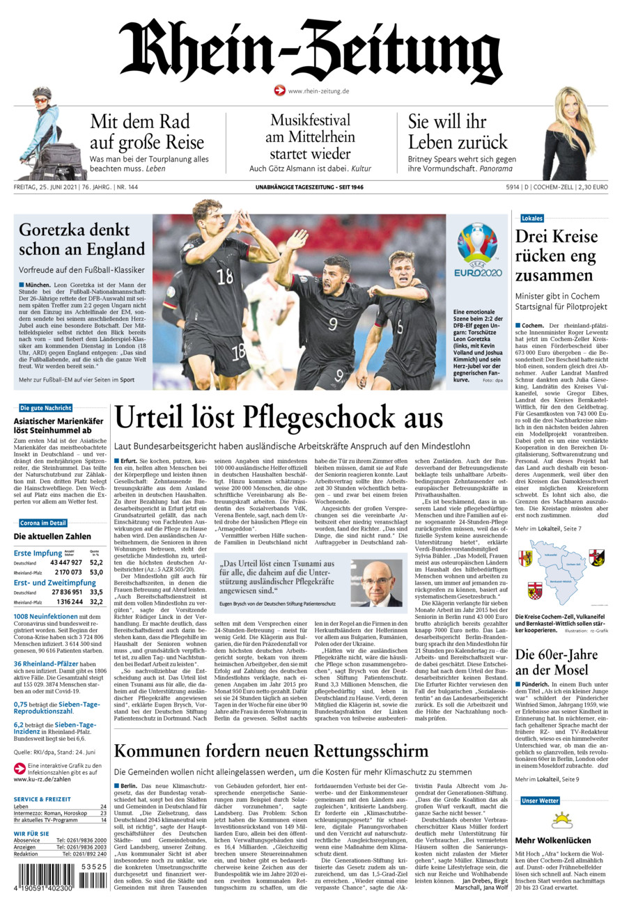 Rhein-Zeitung Kreis Cochem-Zell vom Freitag, 25.06.2021