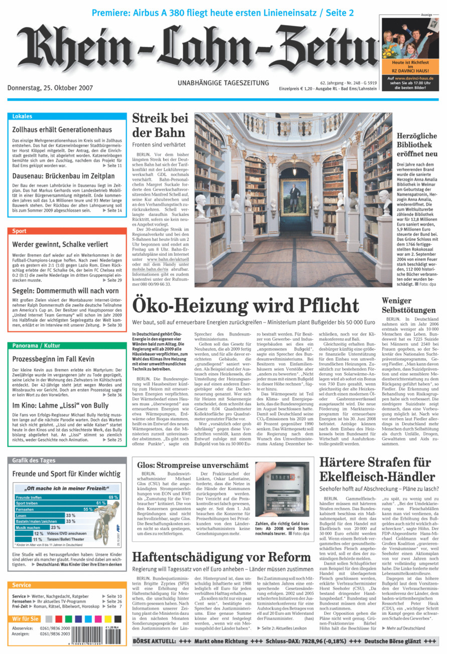 Rhein-Lahn-Zeitung vom Donnerstag, 25.10.2007