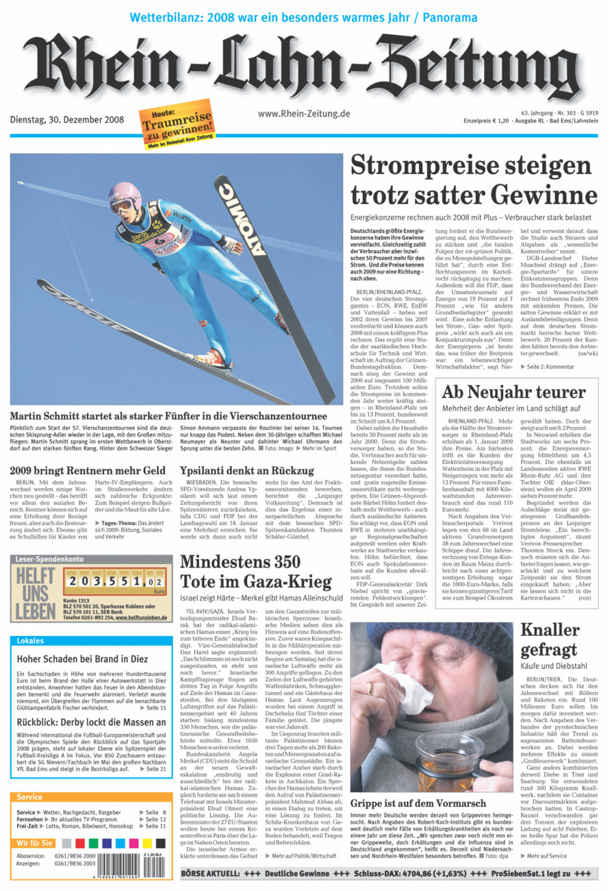 Rhein-Lahn-Zeitung vom Dienstag, 30.12.2008