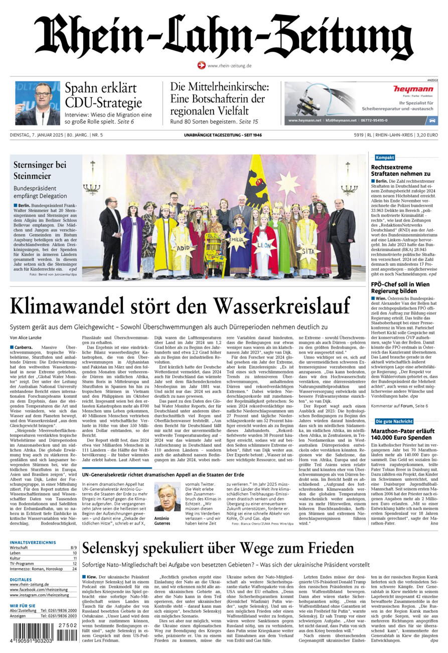 Rhein-Lahn-Zeitung vom Dienstag, 07.01.2025