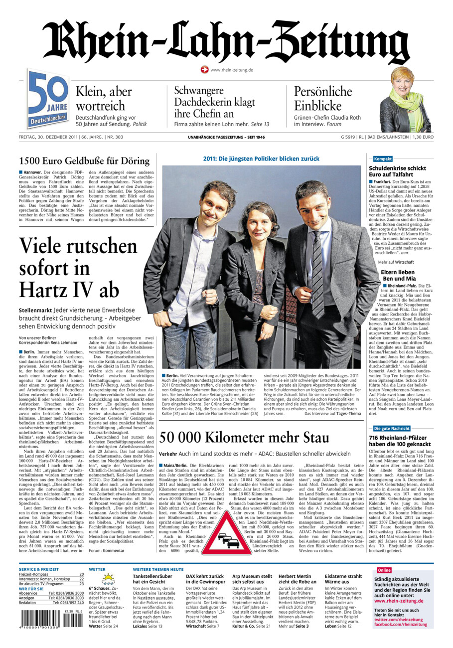 Rhein-Lahn-Zeitung vom Freitag, 30.12.2011
